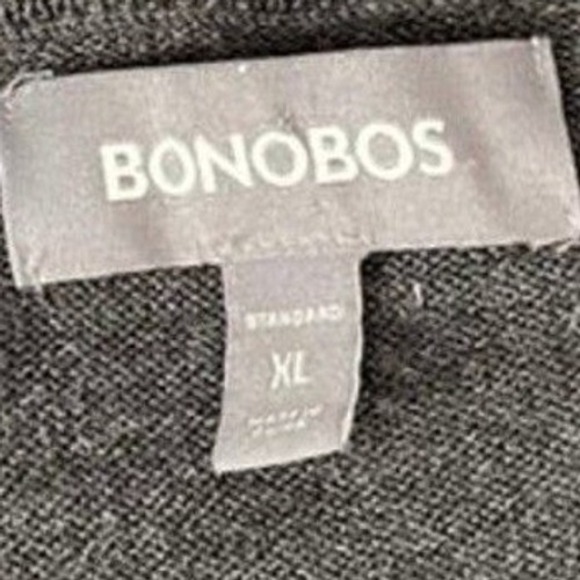 Bonobos Merino Wool Sweater Mens XL Gray V-Neck Lightweight Soft‎ Knit Pullover - Picture 5 of 8